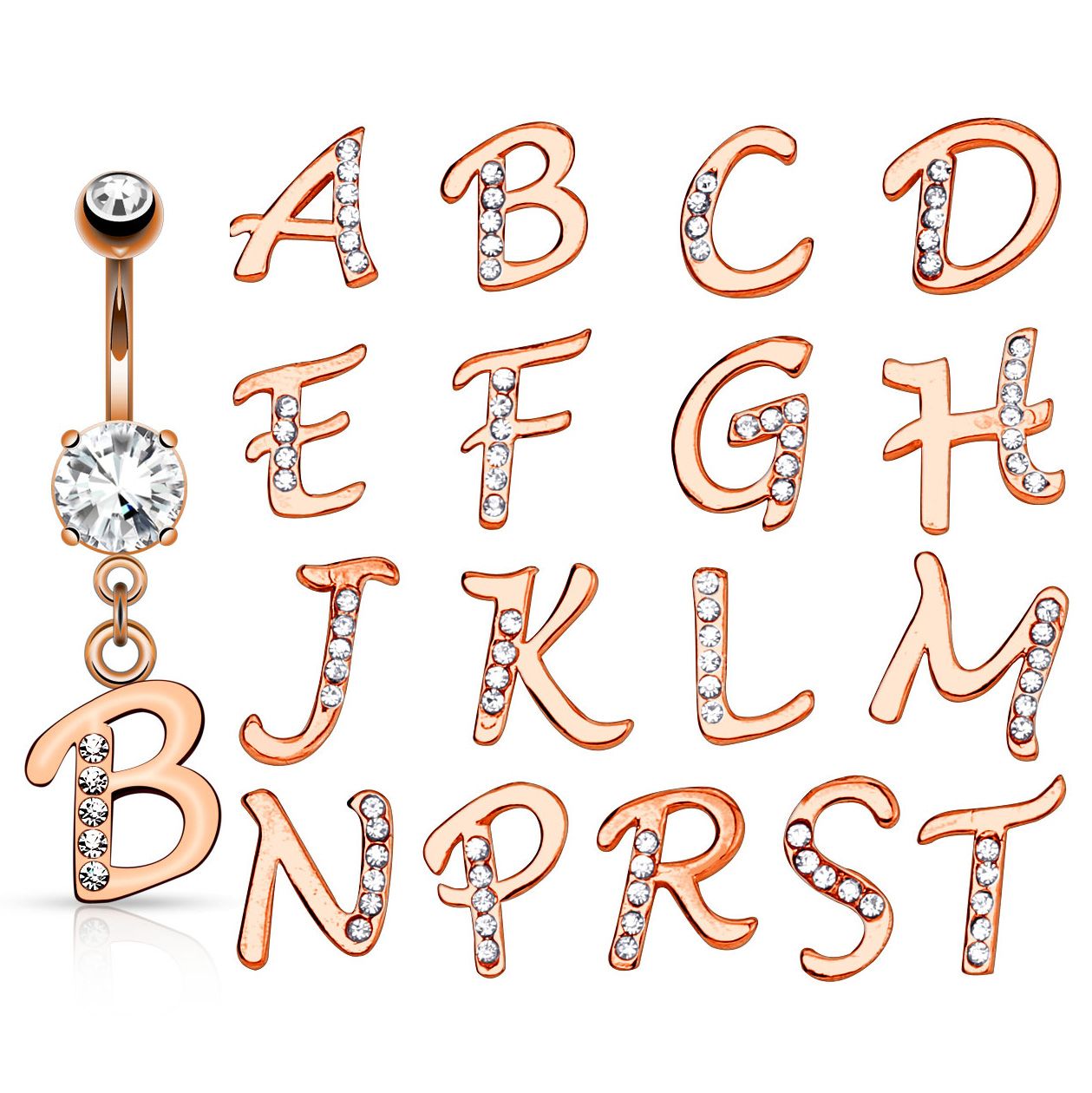 Belly rings with letters hotsell