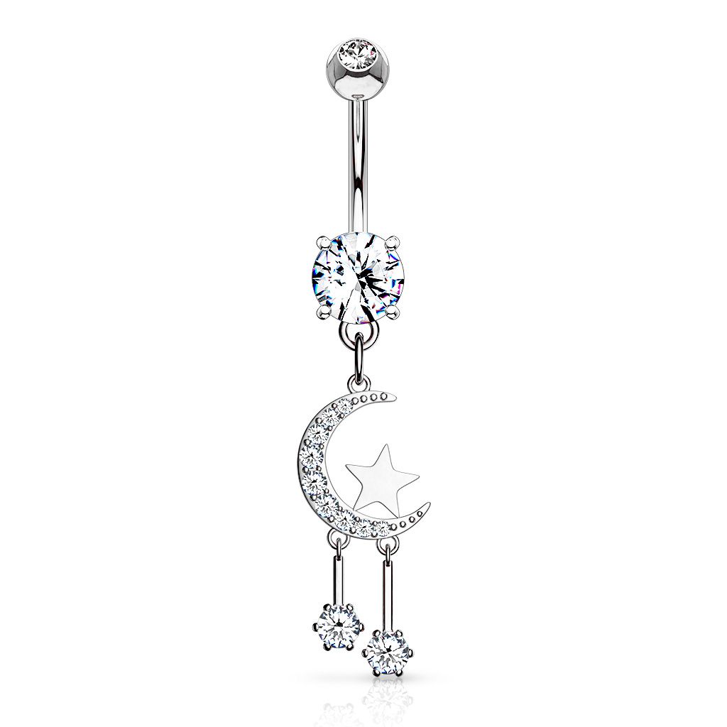 Crescent moon sales belly button ring