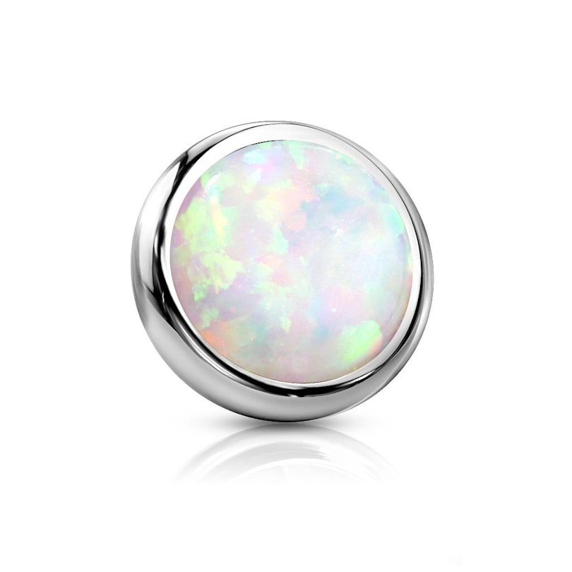 Beautiful flat dermal top with an opal in your choice of color