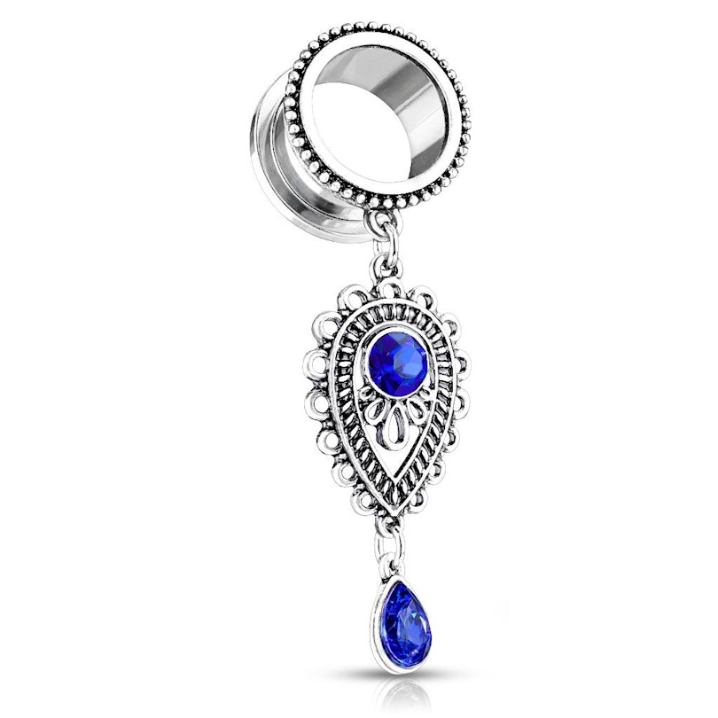 stramt Vellykket parkere Beautiful tunnel with royal blue stone and drop-shaped pendant