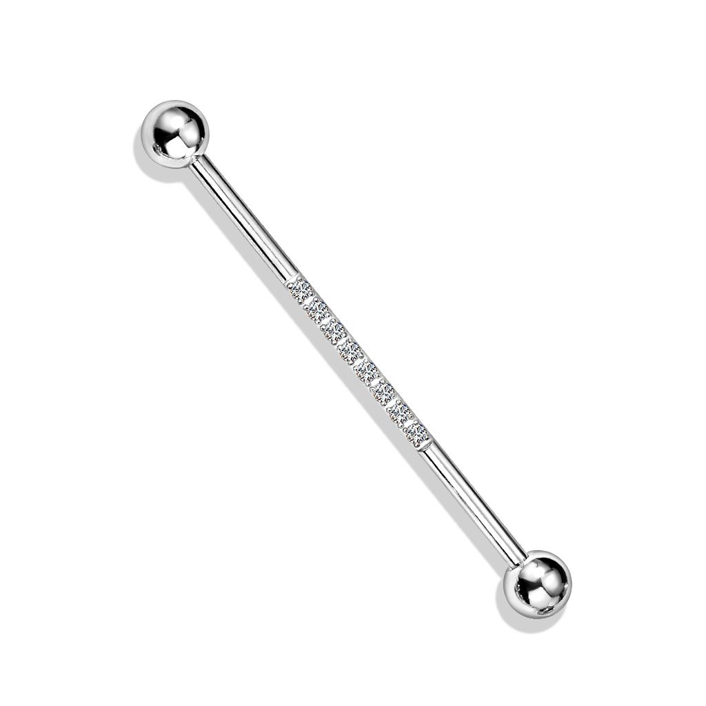 Splendid industrial barbell in different colors with stones
