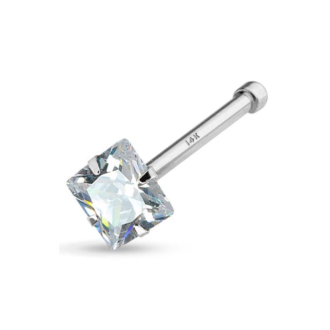 Square diamond cheap nose stud