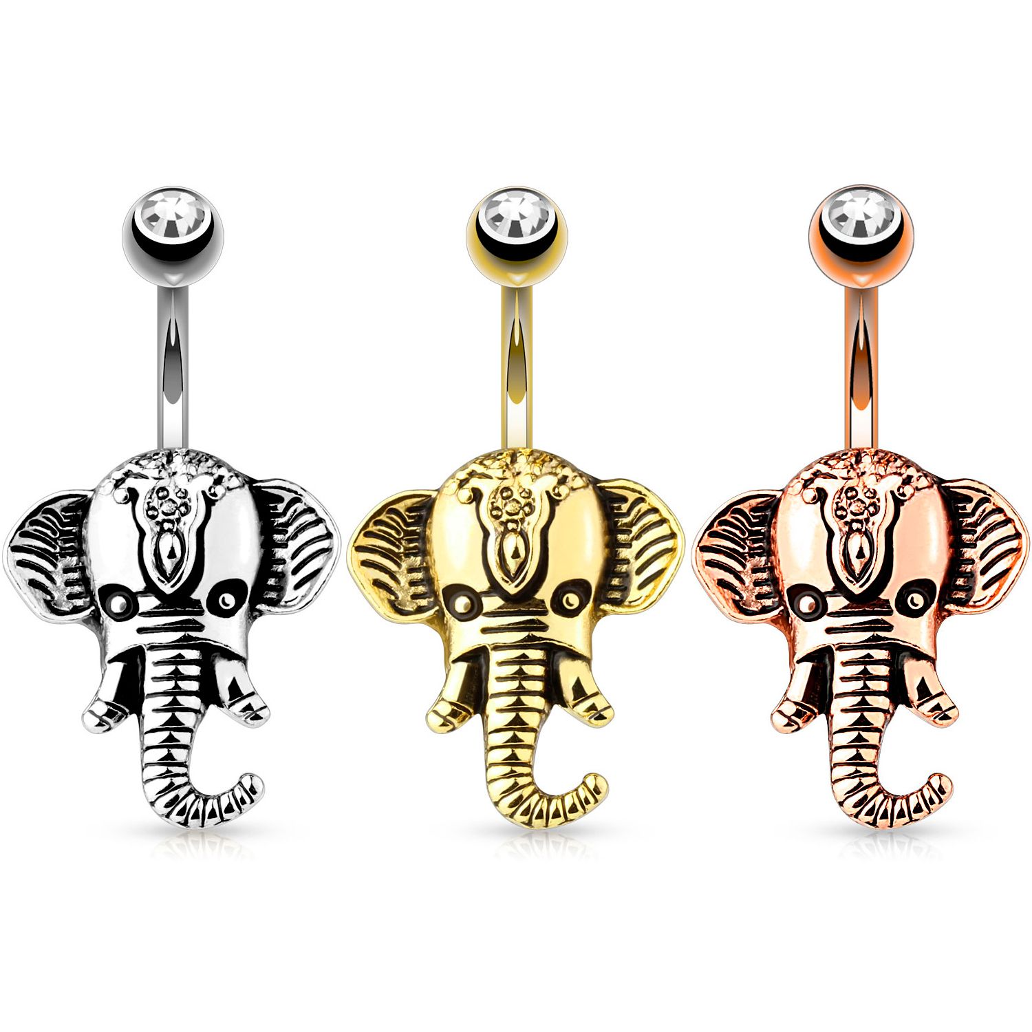 Elephant belly button ring on sale