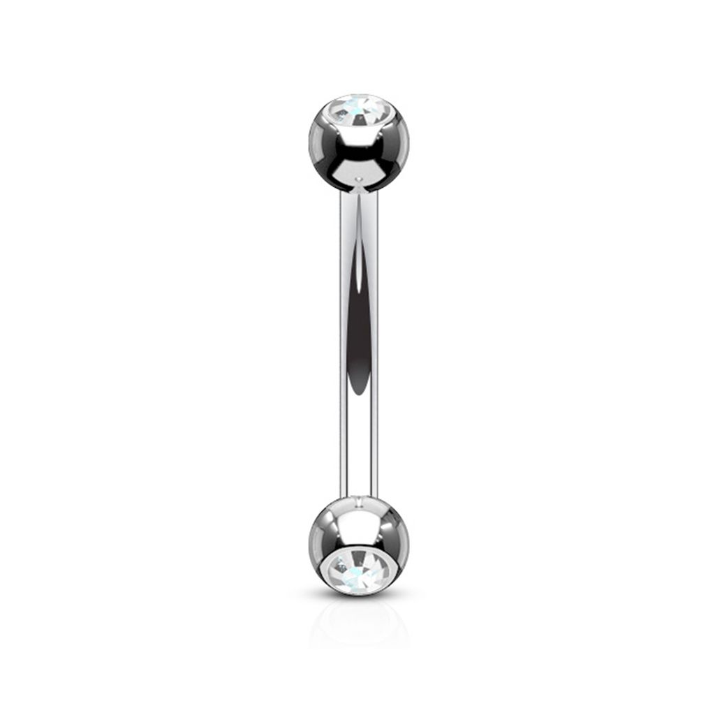 Classic titanium curved barbell with zirconia stones