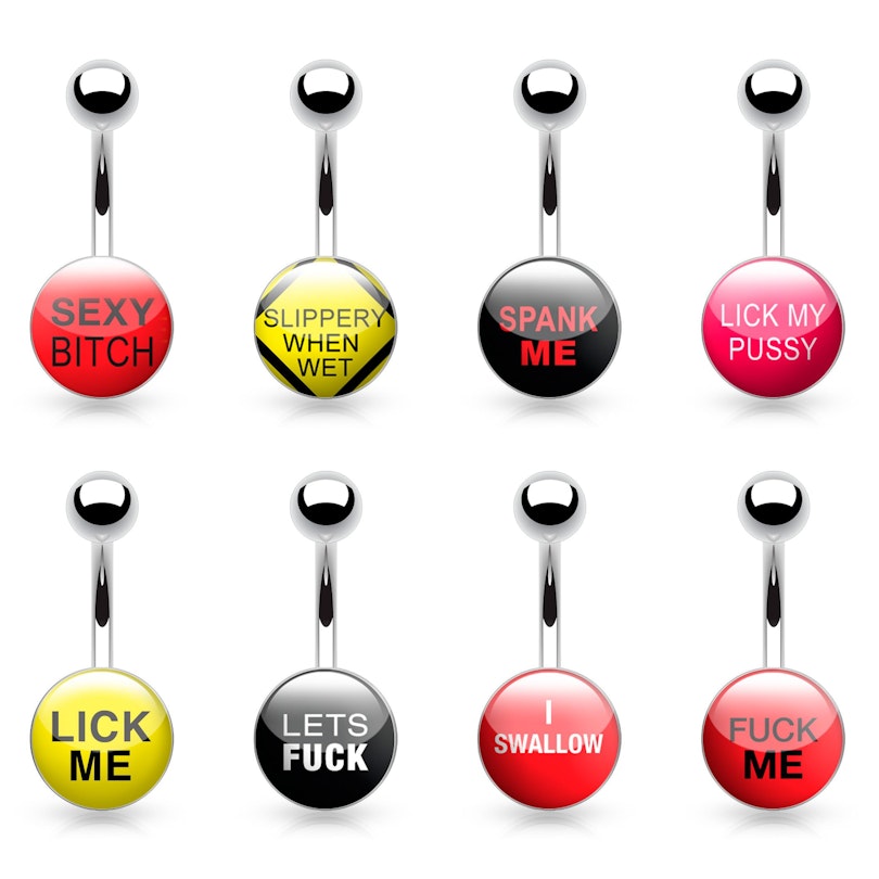 straal maagd barst Get a cheeky message in your belly button ring with these naughty texts