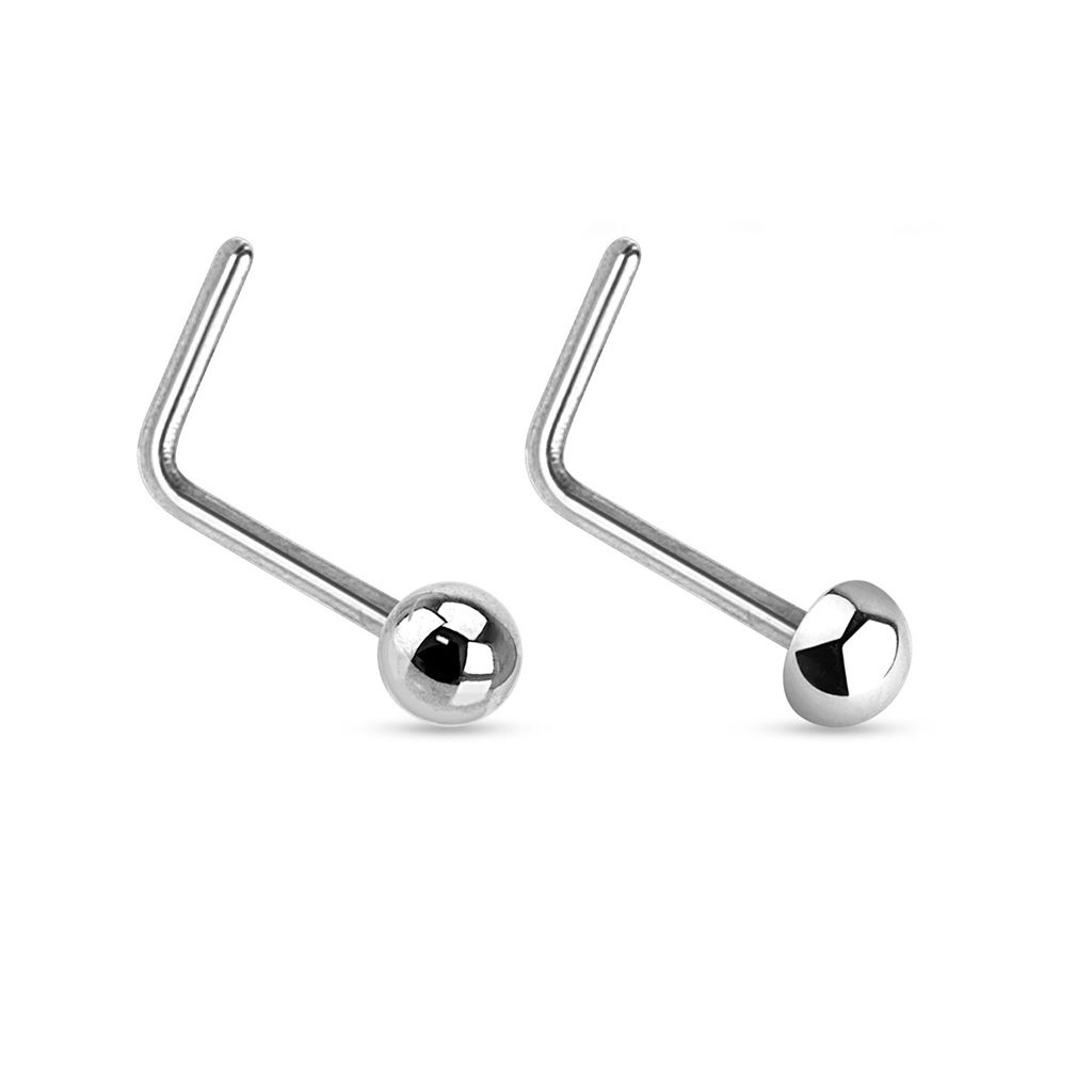 Nose ring made of 14k gold with ball