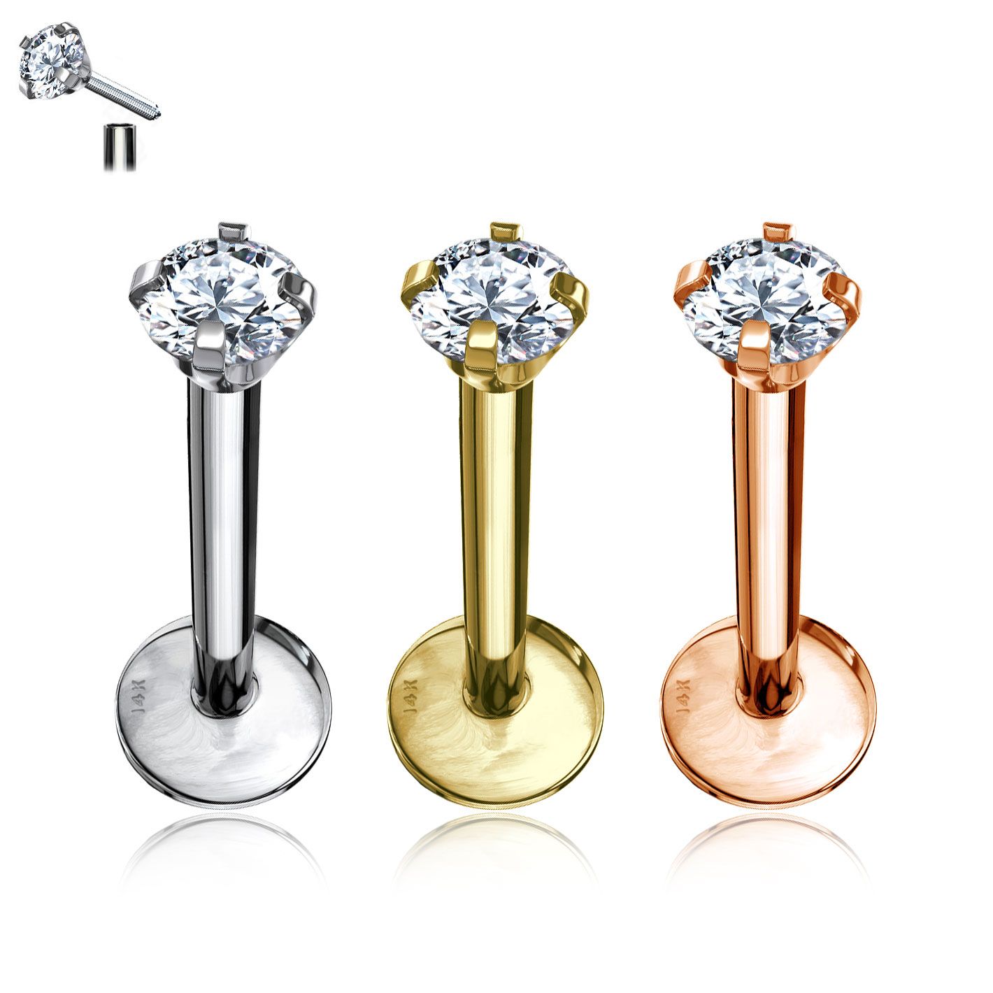14k gold online labret jewelry