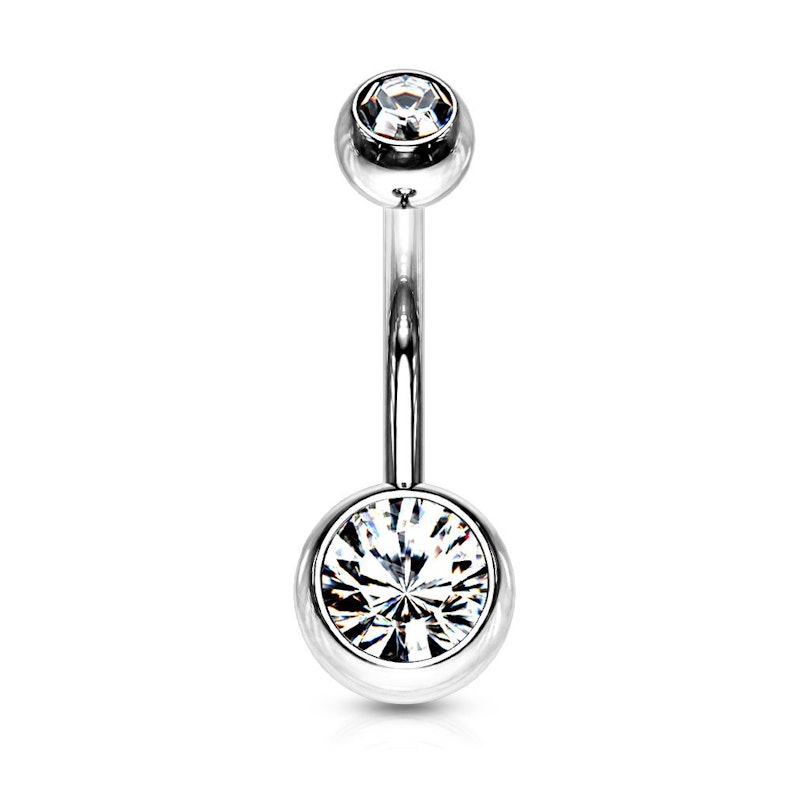 legaal bijtend stoomboot Beautiful belly button ring in your choice of length and gem color