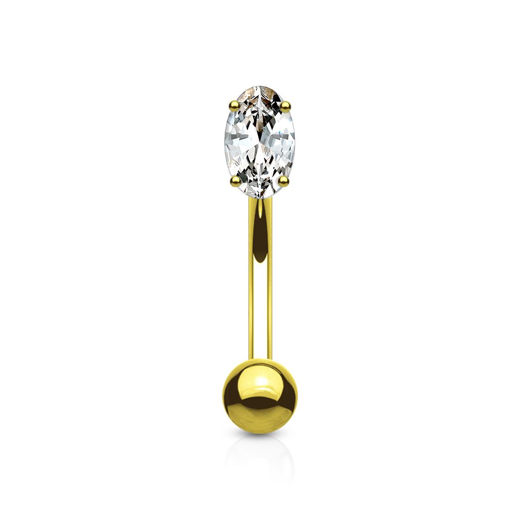 Solid gold curved barbell store