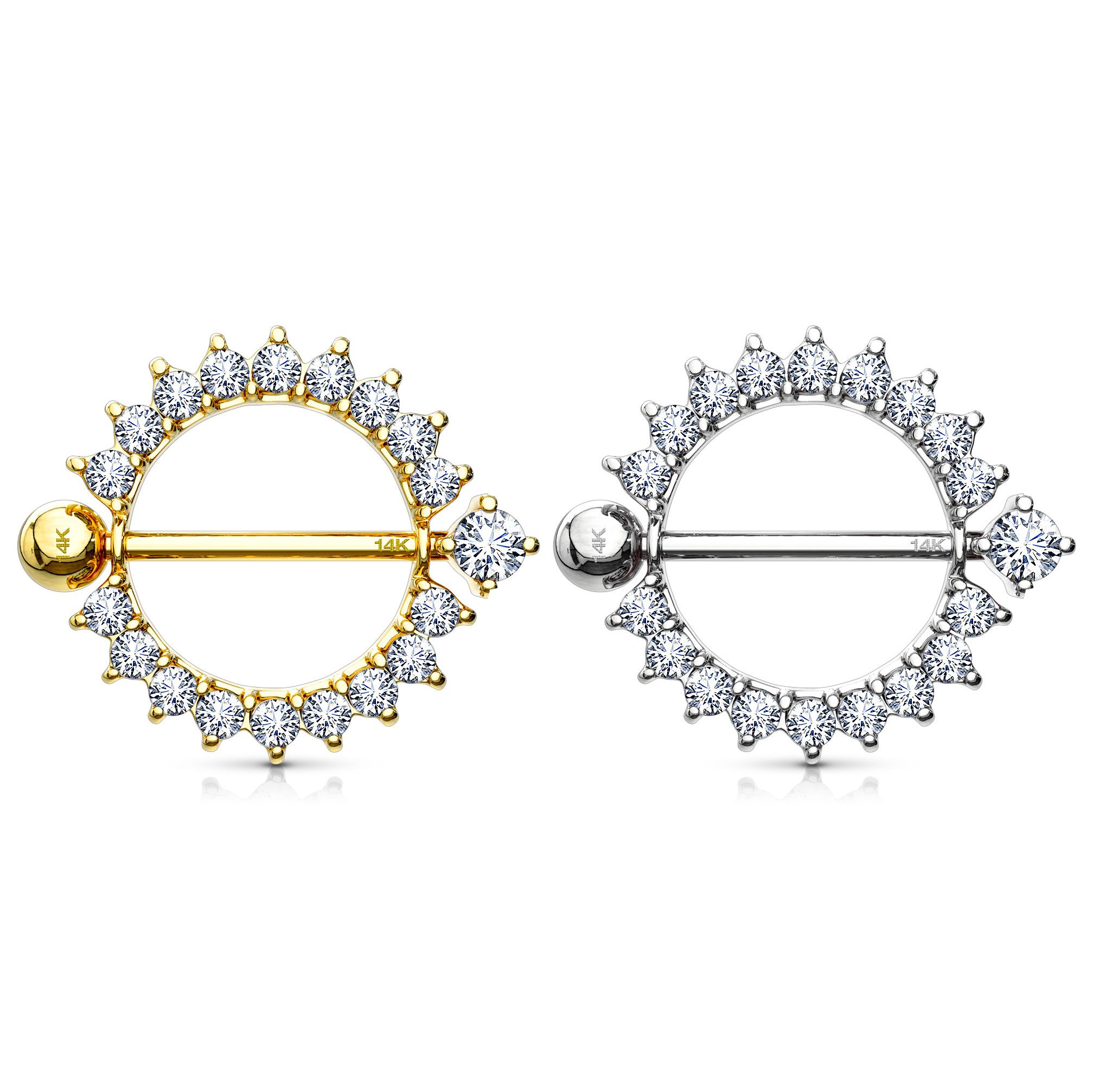 Solid gold nipple bars best sale
