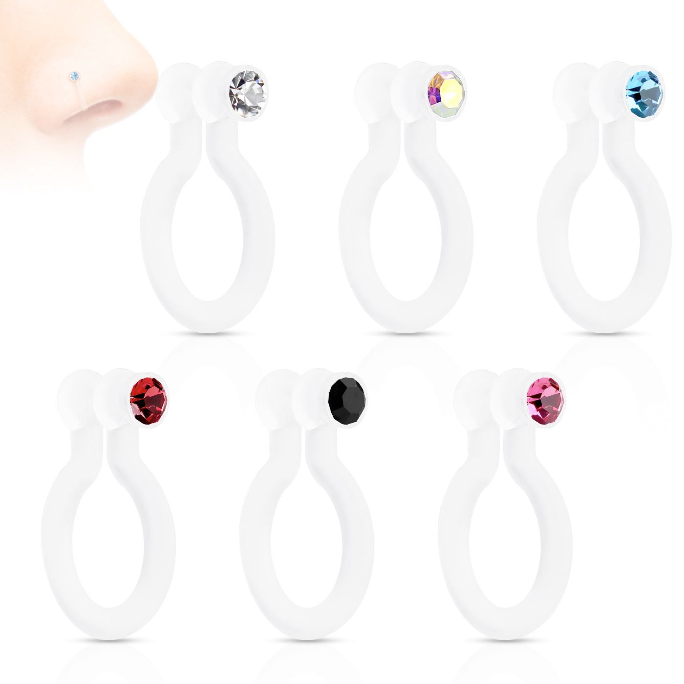 Nose 2024 piercing transparent