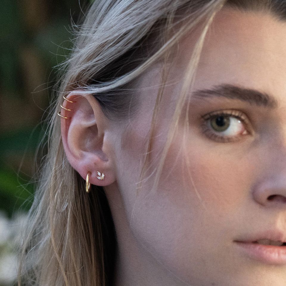 Multiple fake ear cuff with two or three hoops in different sizes