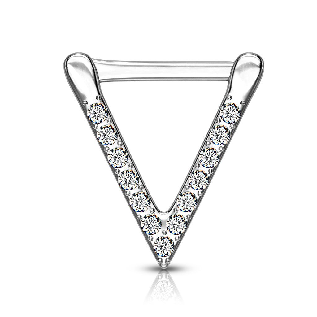 V shaped clearance septum clicker