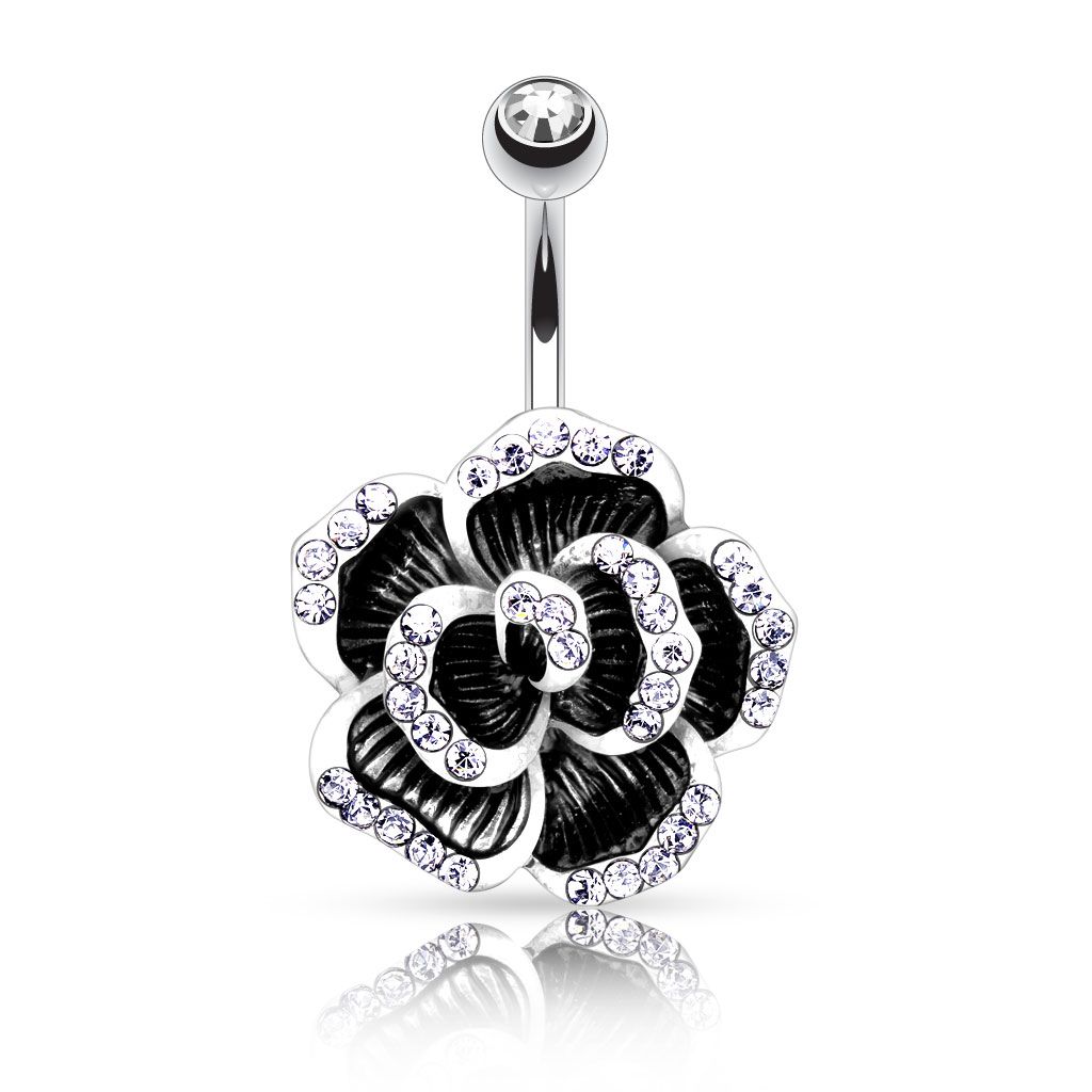 Rose belly best sale button ring
