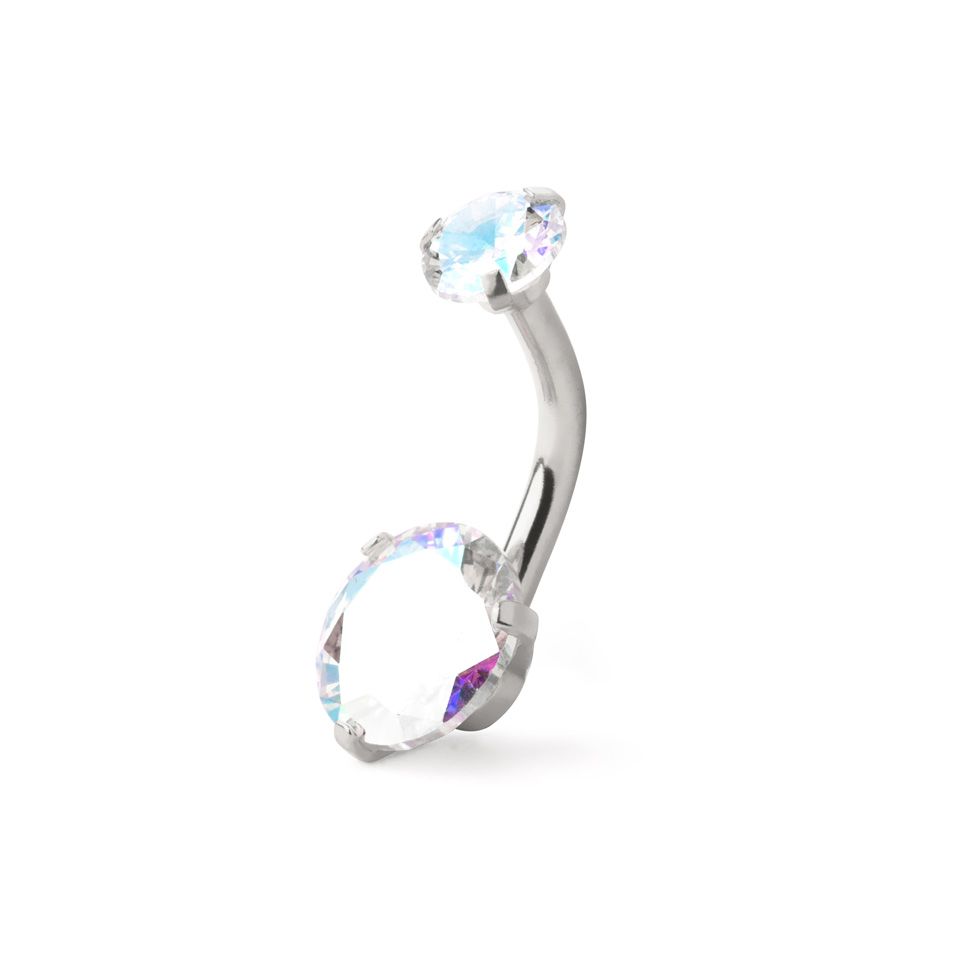 Gemstone belly store button rings