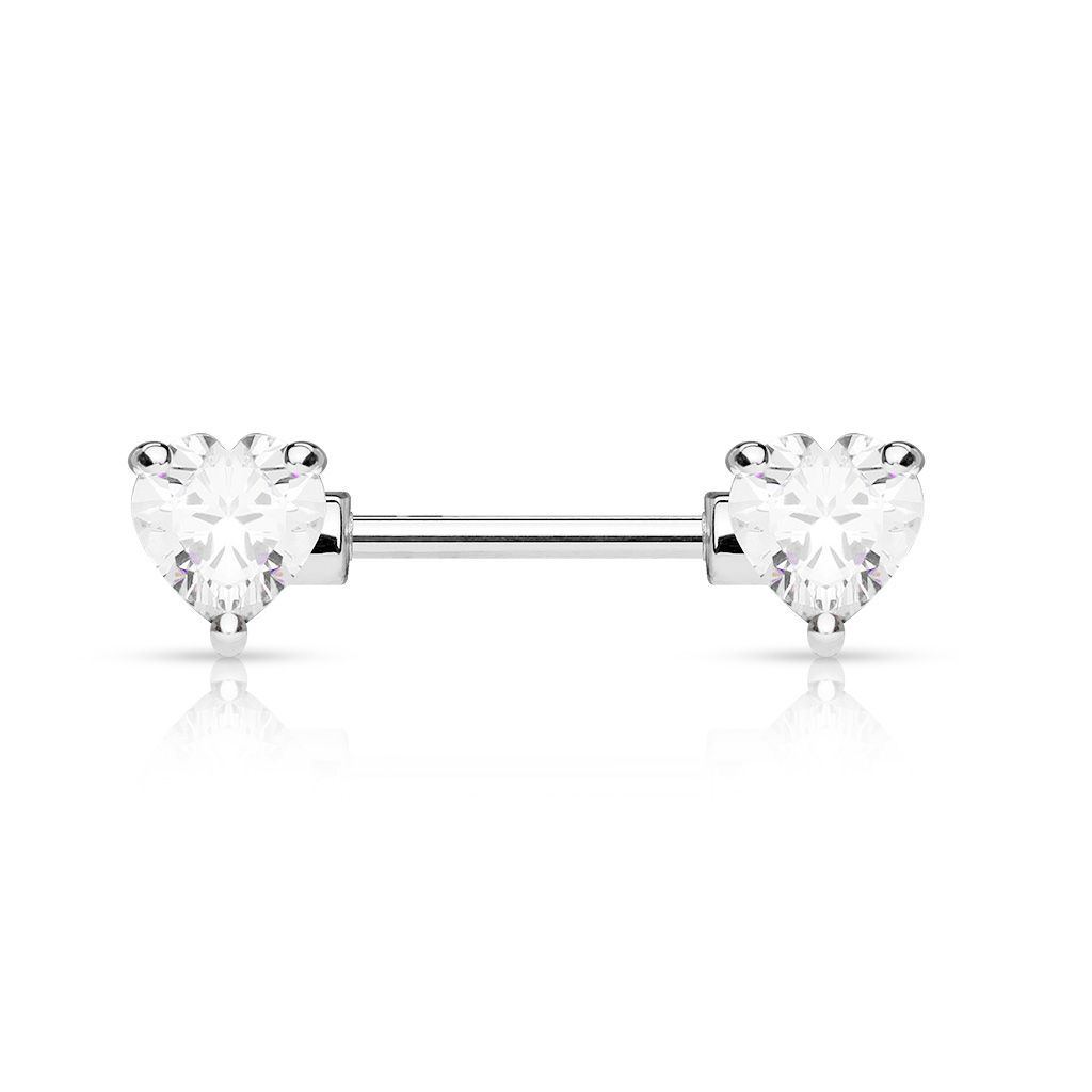 Sweet and little nipple jewelry with bright heart shaped stones