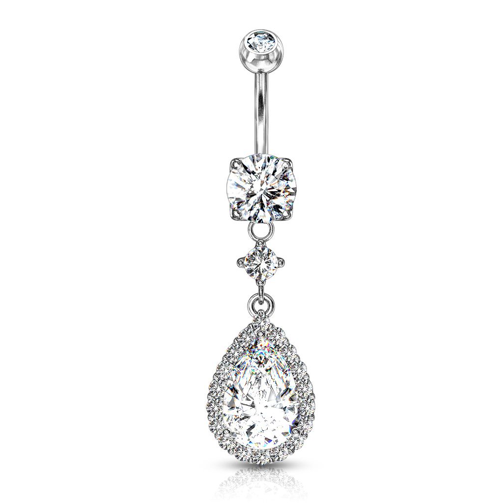 Belly button rings white gold top