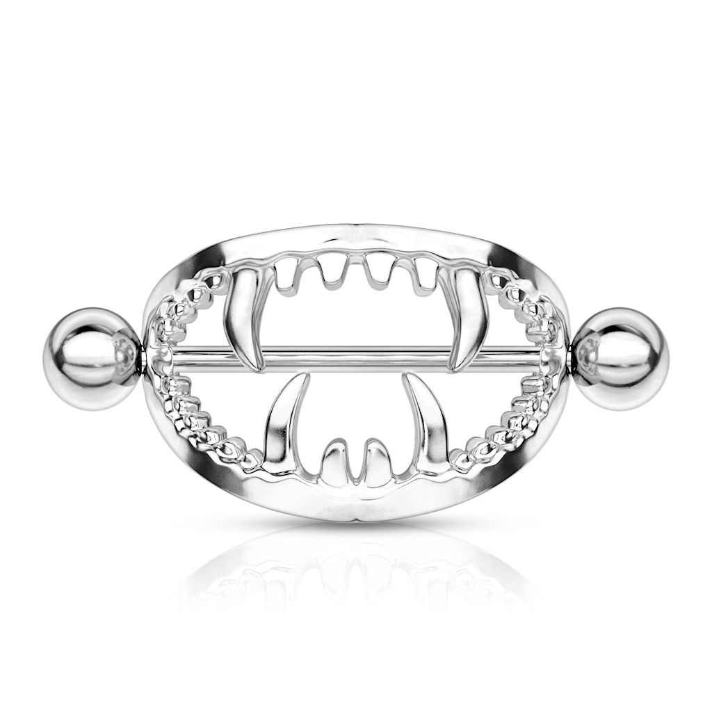 Funny nipple barbell with cobra snakes
