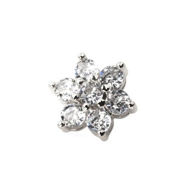 Dermal top with studded flower charm in your choice of color