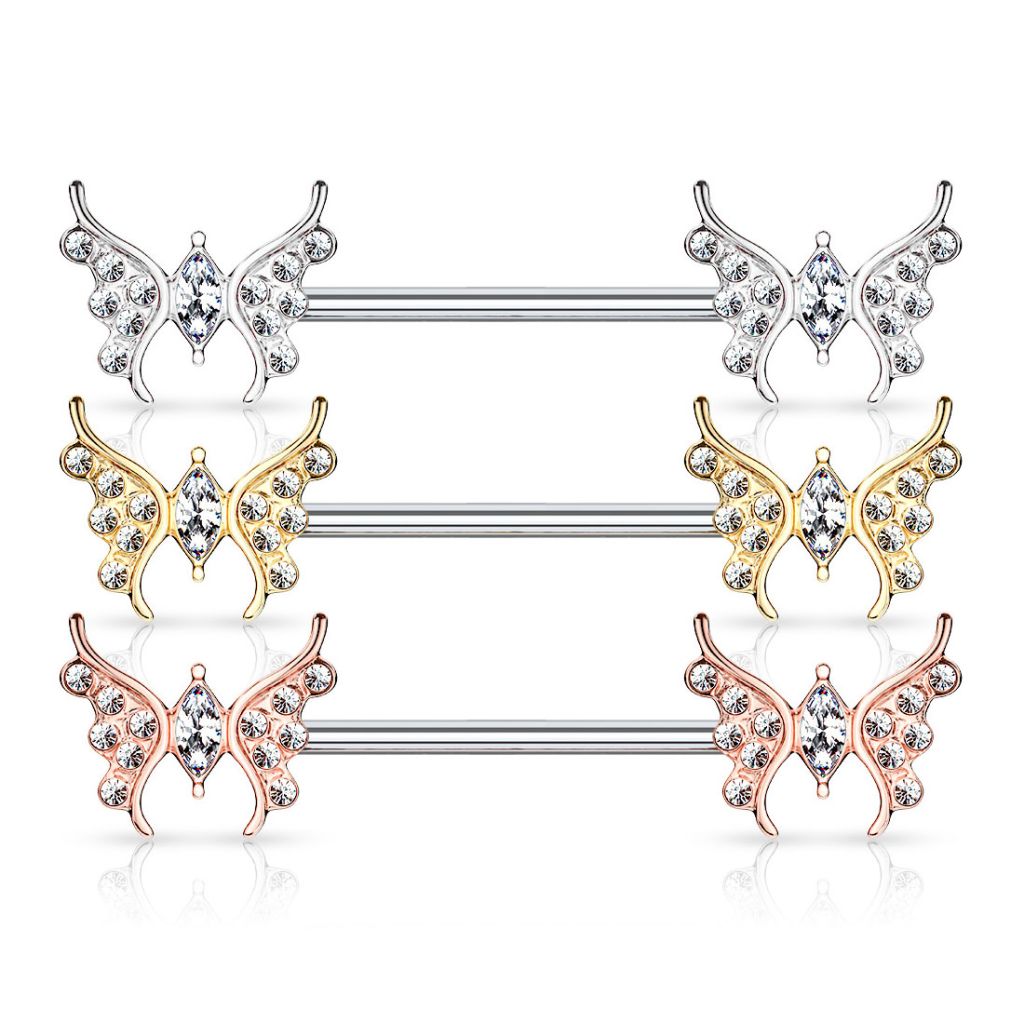 Butterfly nipple piercings sales