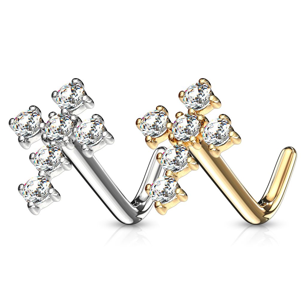 Gold cross nose ring deals