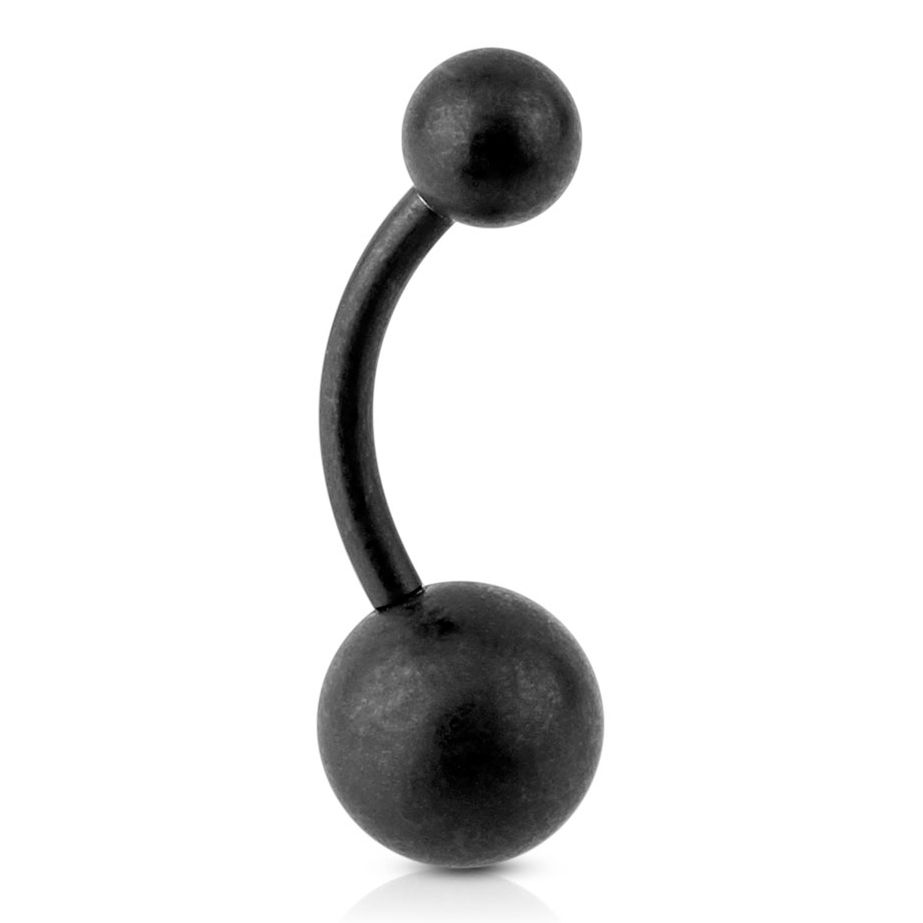 Matte black belly button ring deals