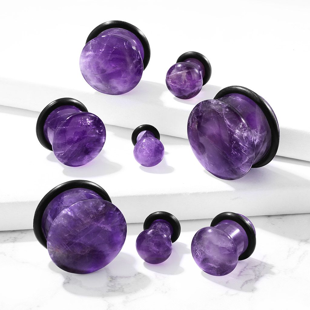 Nice dome shaped amethist plug