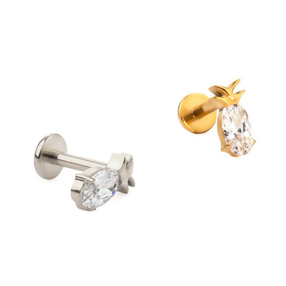 Delightful pineapple labret with gemstones