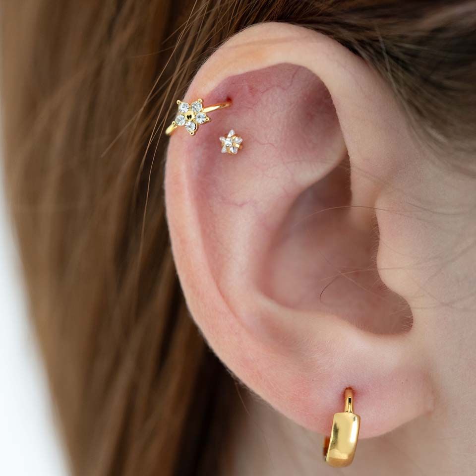 Beautiful titanium labret in a variety of stud designs