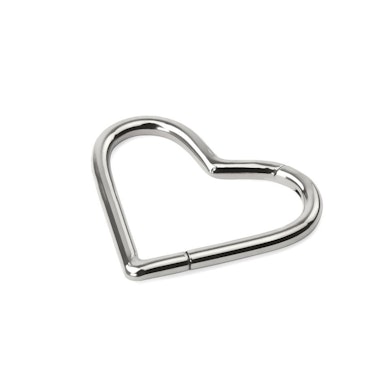 Heart shaped titanium hinged ring