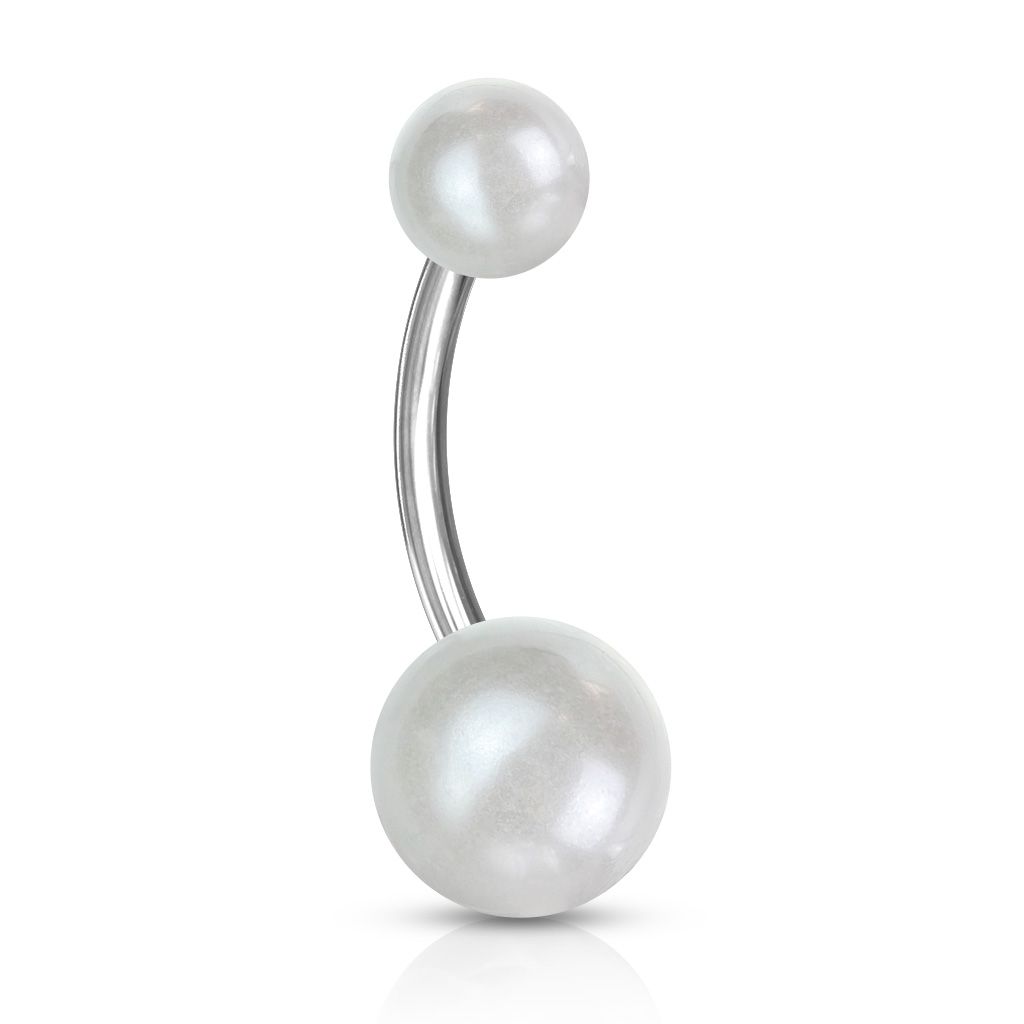 Real pearl belly button ring hotsell