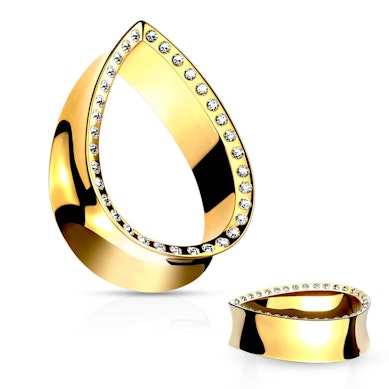 Teardrop tunnel with gem paved edge-Gold-12 mm.
