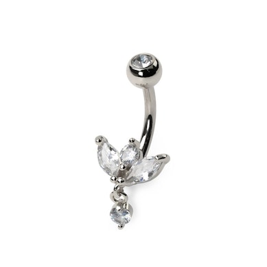 Belly ring with marquise stones
