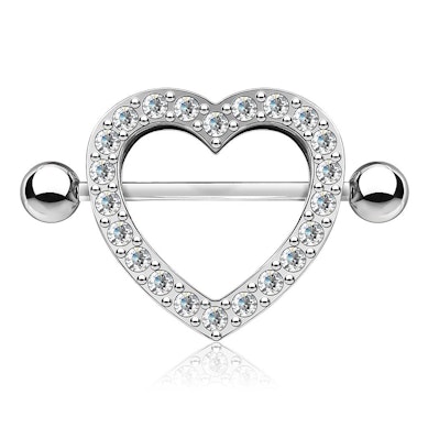 Fast Shipping Fashion Surgical Stainless Steel Cute Heart Nipple Rings Ring  With Clear Cz Zircon Stones Piercing Jewelry - Buy Nipple Rings,Cute