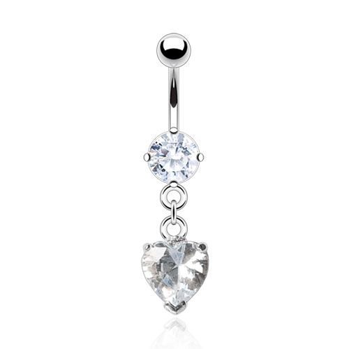 Heart shaped sales belly button rings