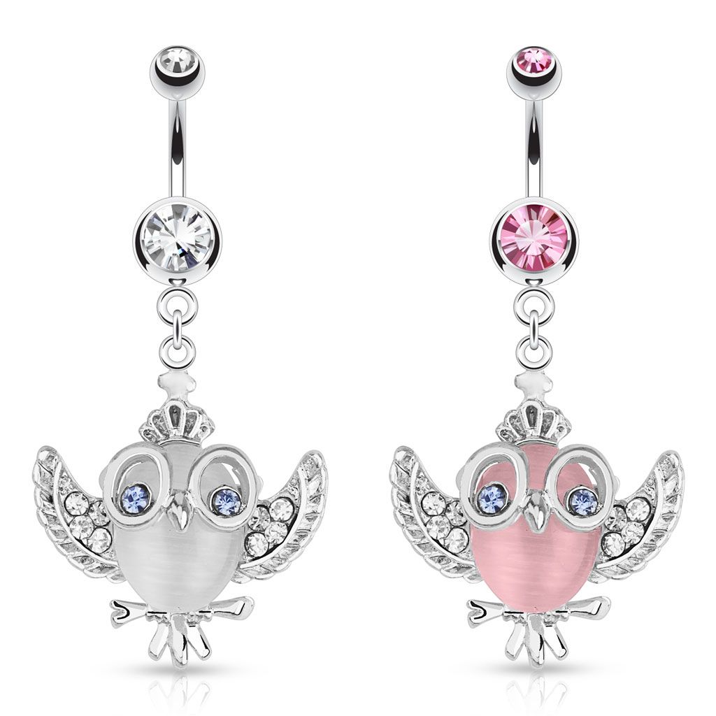 Owl belly clearance button ring