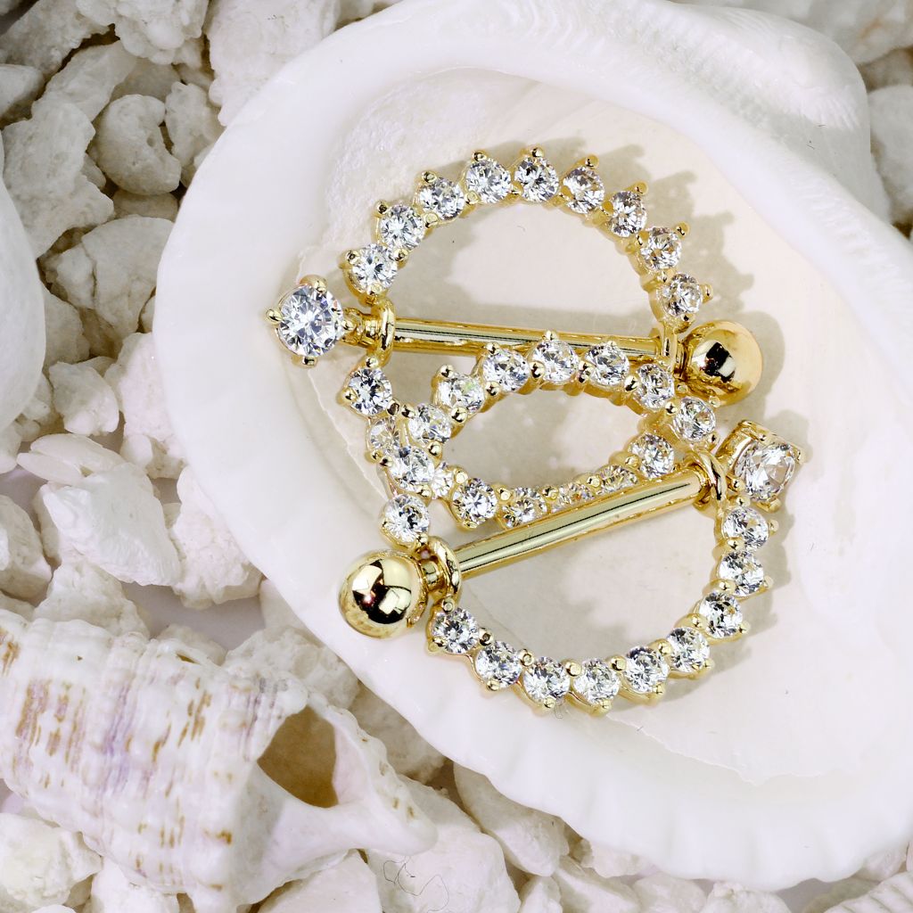 Gold nipple rings shop 14k