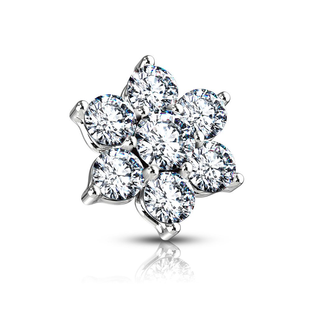 Cute dermal top with stones that resemble a flower