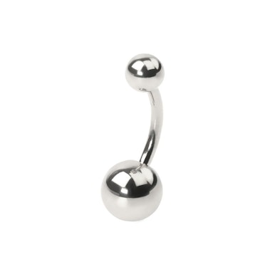 Belly button ring made of titanium with internal thread
