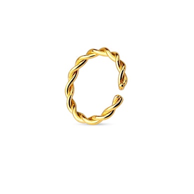 Ring with twisted design made of 14k gold