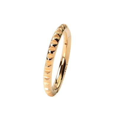 Hinged ring made of 14k gold with pyramid pattern