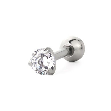 Ear piercing set with round gem