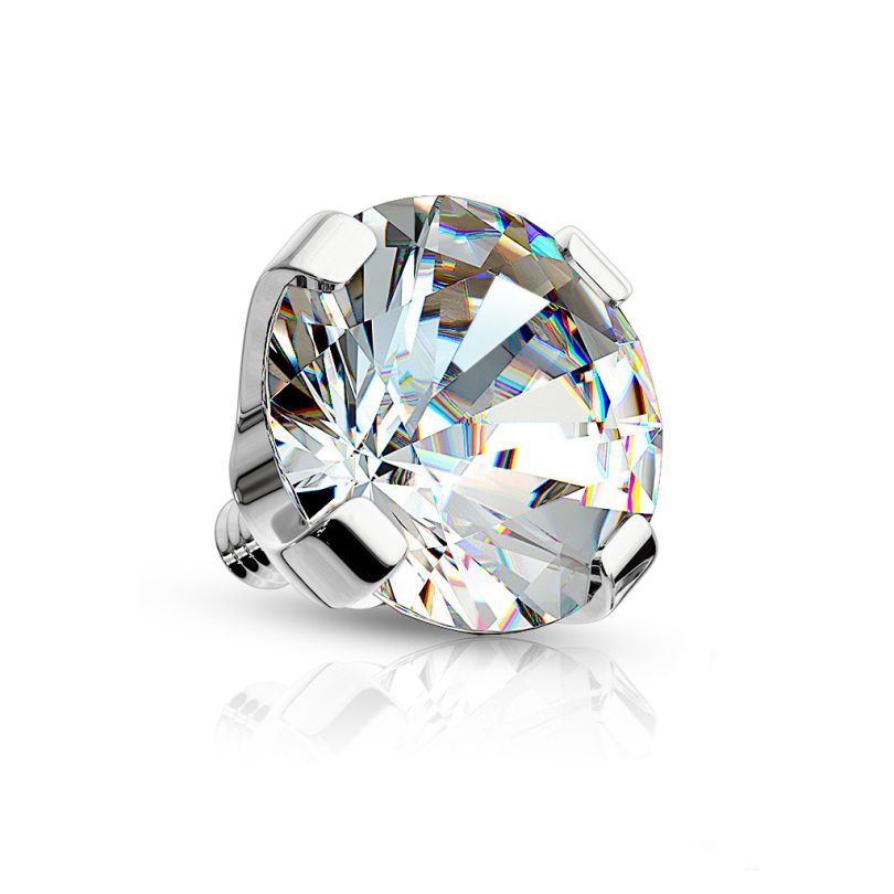 Dermal jewelry diamond top
