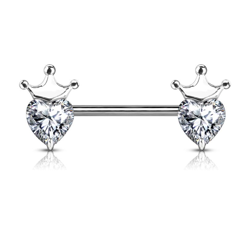Make your nipples worthy of royalty with this surgical steel barbell