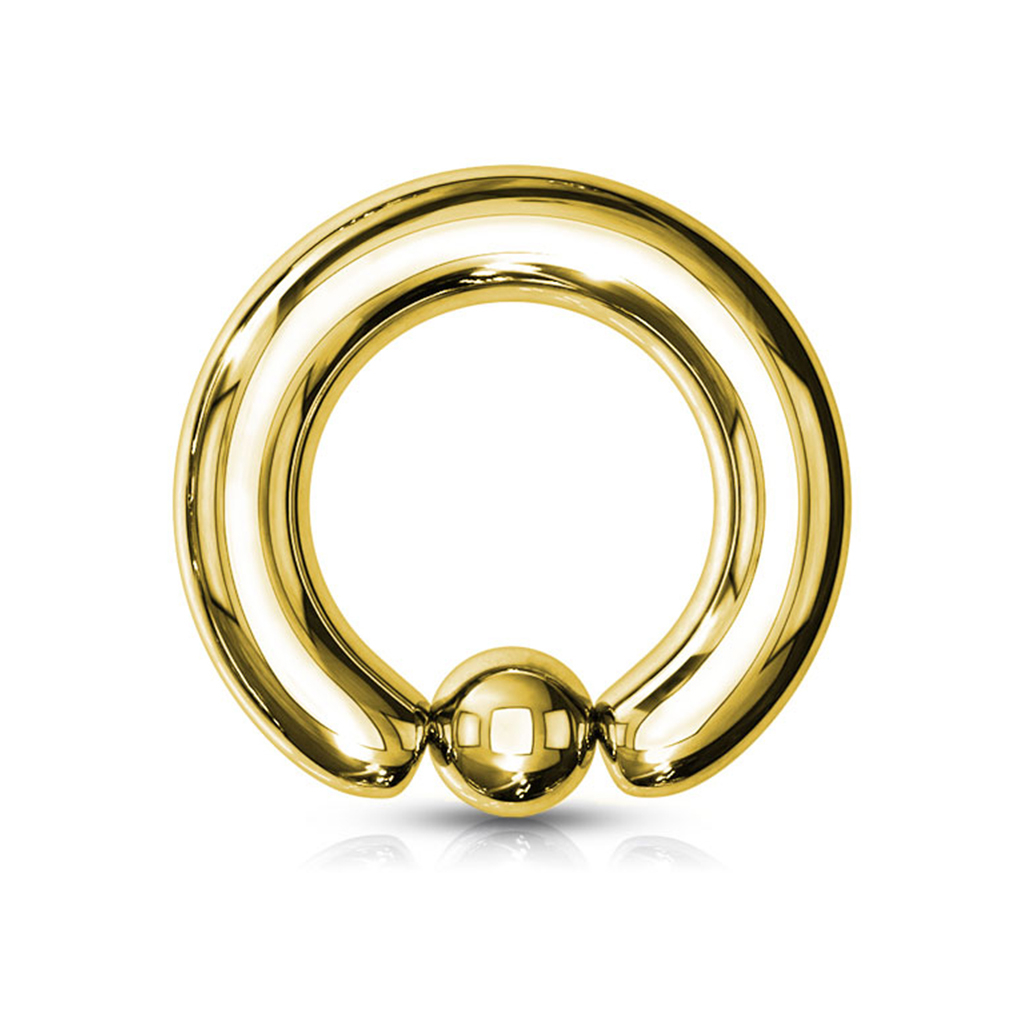 Large captive bead ring gold-plated