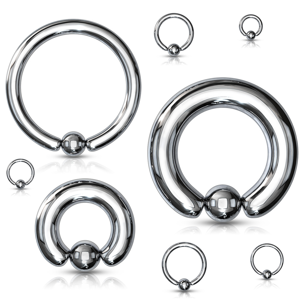 Large captive bead ring