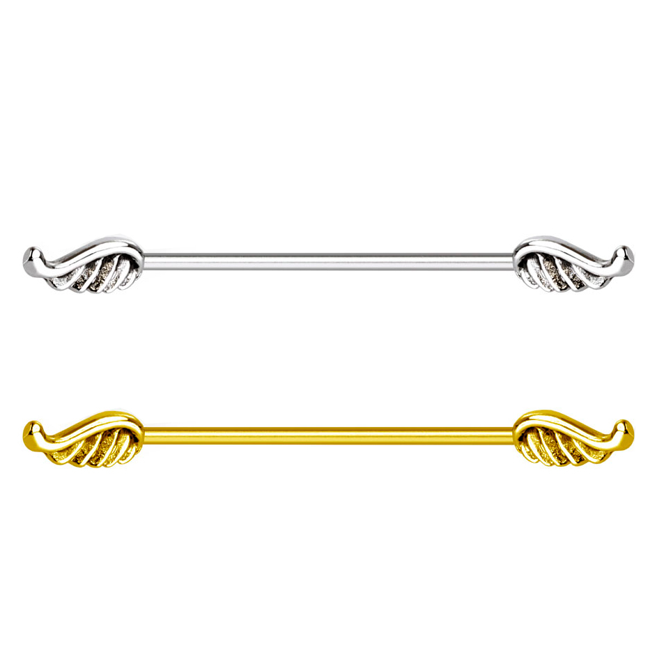 Industrial barbell with wings