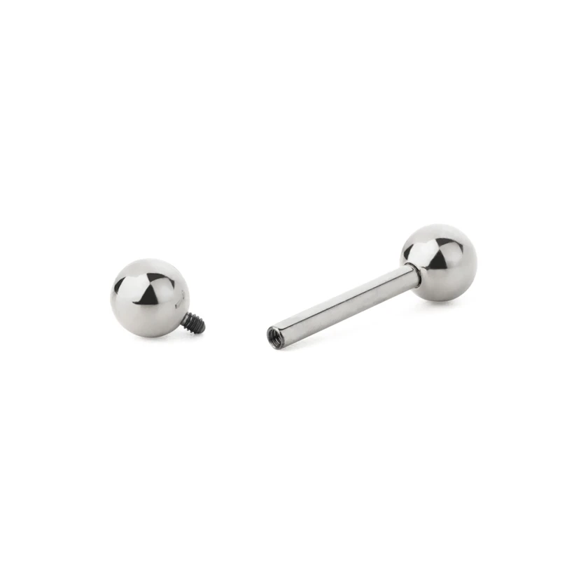 Straight barbell internally threaded made of titanium
