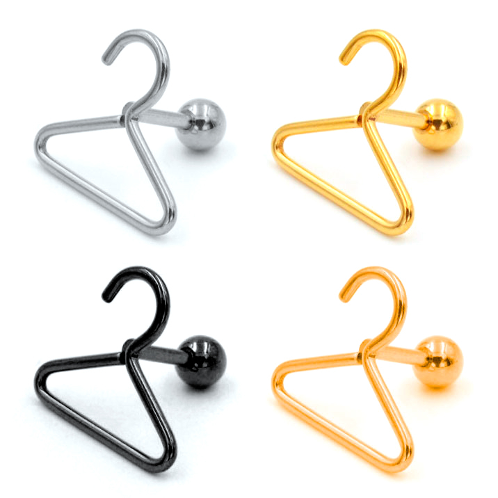 Pirsing za uho v obliki obešalnika