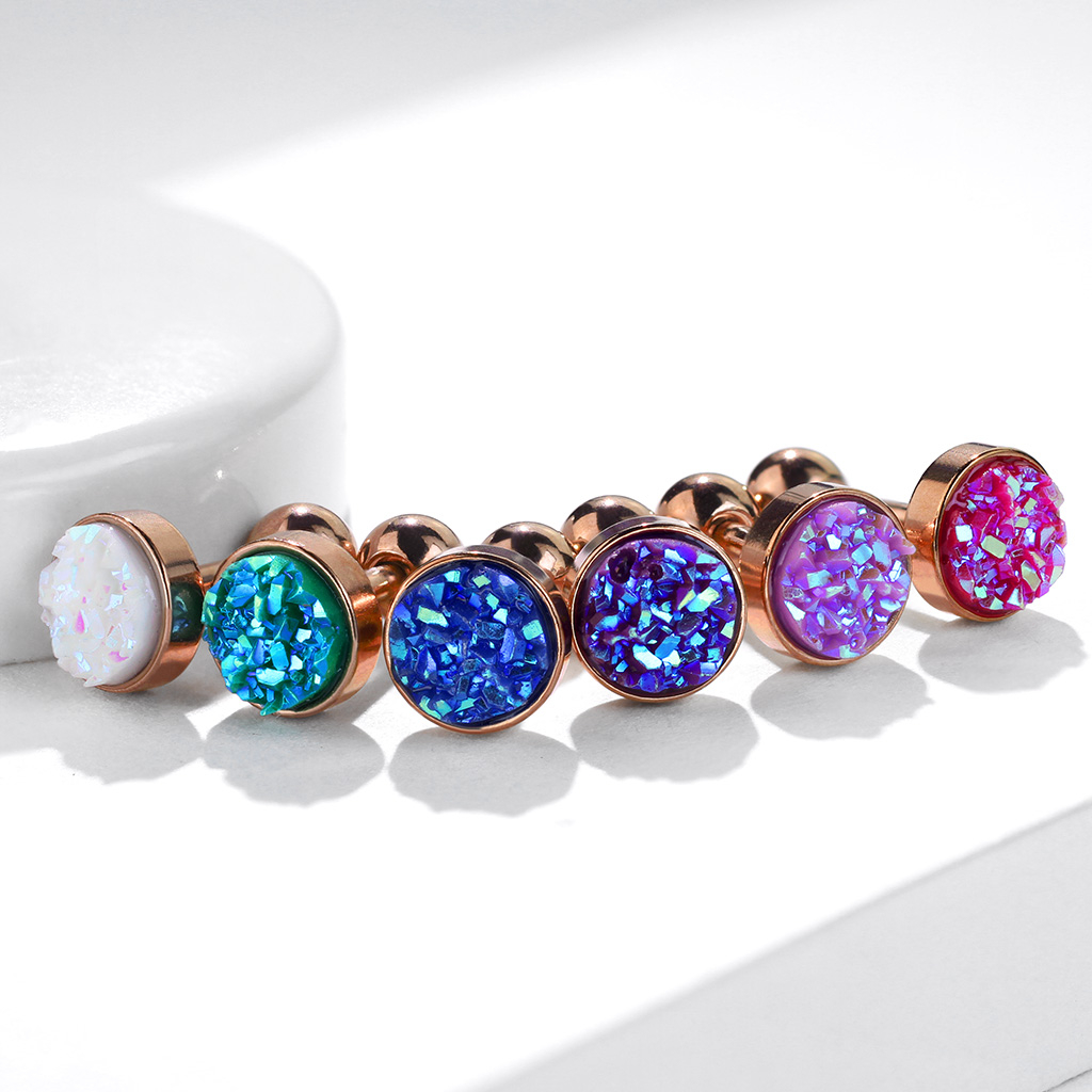 Piercing αυτιού με druzy πετράδι